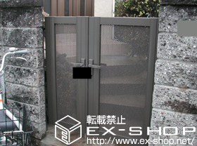 の門扉 シャレオR12型門扉 親子開き 柱使用＜特注品＞ 施工例