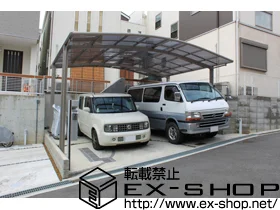 大阪府枚方市のLIXIL リクシル（トステム）のカーポート カーブポートシグマⅢ ワイドタイプ 積雪～20cm対応 施工例
