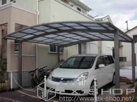 のサイクルポート・駐輪場 カーブポートシグマ? ワイドタイプ 積雪〜30cm対応 施工例