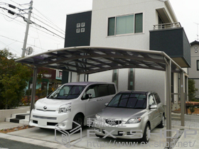 のカーポート カーブポートシグマ? ワイド 積雪〜30?対応 施工例