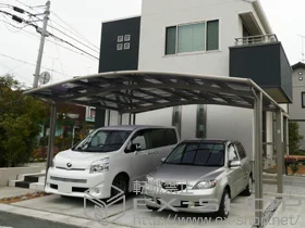 LIXIL リクシル(トステム)のカーポート カーブポートシグマⅢ ワイド 積雪～30㎝対応 施工例
