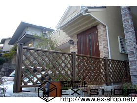 のフェンス・柵 ステイウッドフェンスM1型　フリーポールタイプ 施工例