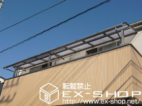 のバルコニー・ベランダ屋根 ライザーテラスII   R型 屋根タイプ 連棟 積雪〜20cm対応 施工例