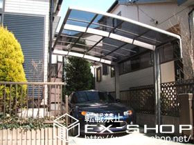 のカーポート カーブポートシグマIII　積雪〜20cm対応＋サイドパネル　50タイプ用　1段H500 施工例