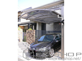 のカーポート マルチスクエア　アール屋根　片支持 ロング柱仕様 積雪〜20cm対応 施工例