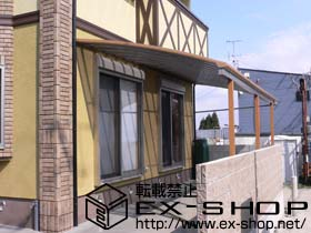 のテラス屋根 アルファテラス L型 木目調 テラスタイプ 連棟 積雪〜20cm対応 施工例