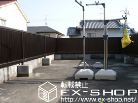 のフェンス・柵 エクスラインフェンス 8型 間仕切柱施工 施工例