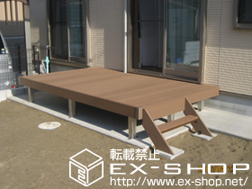 のウッドデッキ リウッドデッキII  ワイド 単体＋リウッドステップ3型Sタイプ（1段） 施工例