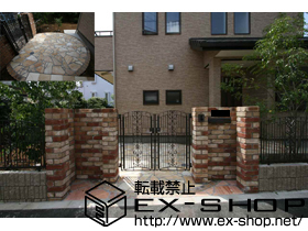 の門扉 シャンテーヌB型 両開き 柱使用 施工例