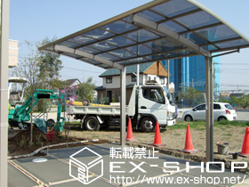 のカーポート カーブポートシグマIII 積雪〜20cm対応＋着脱式サポート（補助柱） ロング柱23用 ×2本 施工例