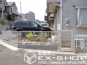 の門扉 エクスライン門扉4型　片内開き　門柱仕様 施工例