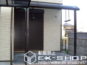 のテラス屋根 ヴェクターテラス R型 テラスタイプ 単体 積雪〜20cm対応＋物干しセット　ロング　2本入り 施工例