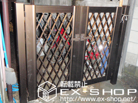 の門扉 エクスライン門扉4型 両開き［門柱仕様］ 施工例