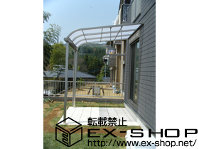 のテラス屋根 ライザーテラスII  R型 テラスタイプ 単体 積雪〜20cm対応＋吊下げ式物干し 施工例