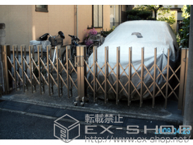 のカーゲート アルシャインM型 Aタイプ ノンレール 両開き 施工例