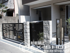 のカーゲート エクスラインアップゲート ワイド5型 手動タイプ 施工例