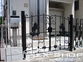 の門扉 ディズニー門扉 プーさんA型 角門柱式 施工例