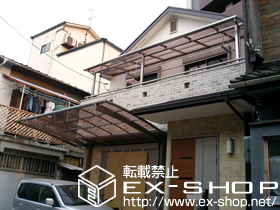 のバルコニー・ベランダ屋根 ライザーテラスII F型 屋根タイプ 連棟 積雪〜20cm対応 施工例