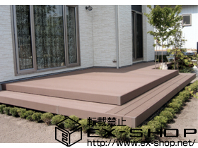 のウッドデッキ リウッドデッキII  ワイド 単体＋段床（異形納まり） 施工例