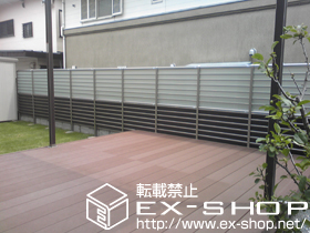 のフェンス・柵 サニーブリーズフェンスS型（採光）＋M型（マテリアル）[間仕切り/二段施工] 施工例