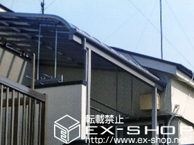 のテラス屋根 パワーアルファ RB型 単体 テラスタイプ 積雪〜30cm対応＋吊下げ式物干し 標準 2本入 施工例