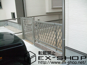 の門扉 エクスライン門扉 4型 片開き 門柱使用 施工例