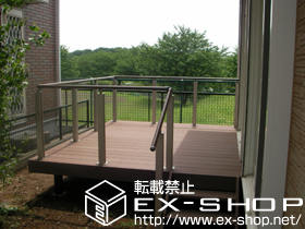 のウッドデッキ リウッドデッキII 標準＋シンプルモダン デッキフェンス一式 施工例
