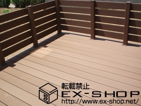 のウッドデッキ リウッドデッキII  標準 単体＋リウッドステップ4型 Sタイプ（2段）＋リウッドデッキフェンス3型 施工例