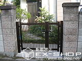 の門扉 レスティン門扉11型 両開き 親子仕様 施工例