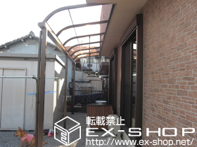 のテラス屋根 ライザーテラス?R型 連棟 テラスタイプ 積雪〜20cm対応＋吊り下げ物干し　標準　ロング　2本入 施工例