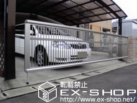 のカーゲート エクスラインアップゲート ワイド 2型 手動式 特注品 施工例