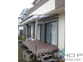 のウッドデッキ リコステージII  単体＋ステップ　2段 施工例