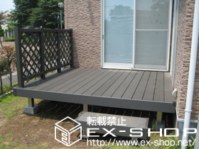 のウッドデッキ リウッドデッキII＋ 独立式リウッドステップ＋デッキフェンス2型 施工例