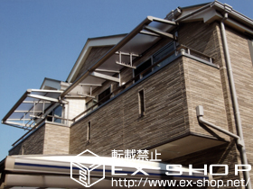 のバルコニー・ベランダ屋根 ヴェクターテラス F型 ルーフタイプ 連棟 積雪〜20cm対応 施工例