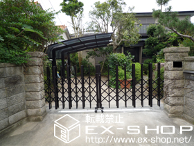 のカーゲート アルシャインH型Aタイプ センターレール 両開き 施工例