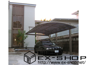 のカーポート マルチスクエア アール屋根 片支持タイプ 1台用 施工例