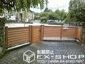 の門扉 ステイウッド門扉4型 片開き[75角門柱仕様] 施工例