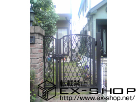 の門扉 ファンタジア門扉1型 両開き親子 門柱仕様 施工例