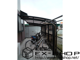 のサイクルポート・駐輪場 カーブパークシグマIII  パネル1面囲い 積雪〜30cm対応 施工例