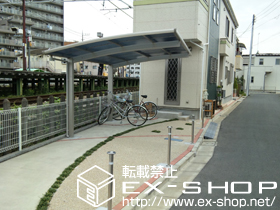 のカーゲート スペースガードF48型 埋め込み式 キー付き 施工例