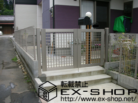 の門扉 プリレオR7型 親子開き[柱仕様] 施工例