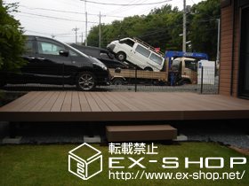 のウッドデッキ リウッドデッキII 【規格外】＋：独立式リウッドステップ 施工例