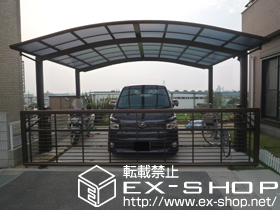 のカーゲート エクスラインアップゲート ワイド 1型（横格子） 手動式 施工例