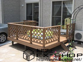 のウッドデッキ リコステージII 単体＋リコステージIIデッキフェンス 施工例