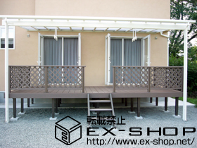 のウッドデッキ リコステージII  連棟＋デッキフェンス 施工例