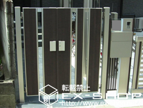 の門扉 ライフモダン門扉MM-SA型　親子開き［柱仕様］ 施工例