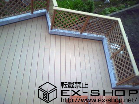 のウッドデッキ リコステージII  単体＋デッキフェンス【ブロック上取付】 施工例