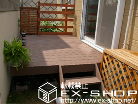 のウッドデッキ リウッドデッキII  単体＋リウッドステップ4型Sタイプ（1段） 施工例