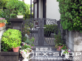 の門扉 キャスティナB型門扉 両内開き 柱使用 施工例