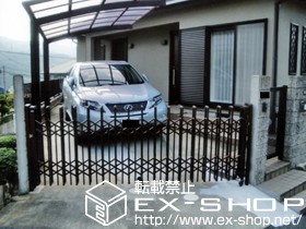 のカーゲート レイオス3型 ノンレール 片開き 施工例